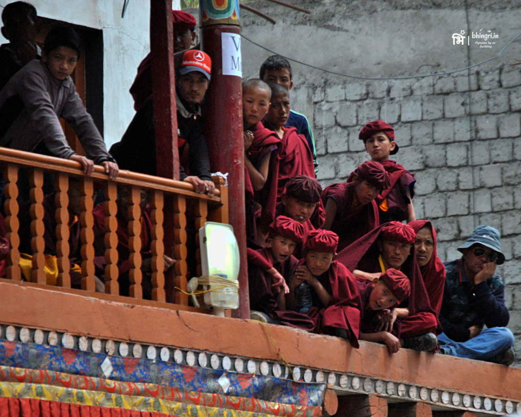 Trainee monks watching the dance