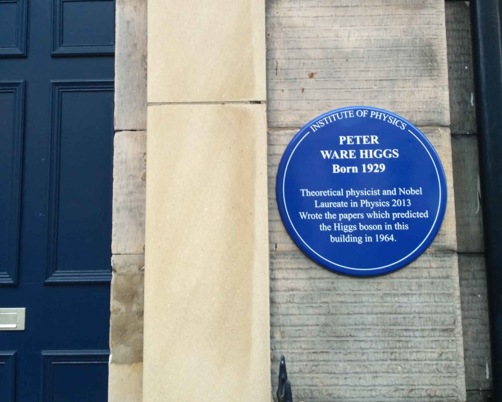 Peter Higgs plaque at his 1964 residence